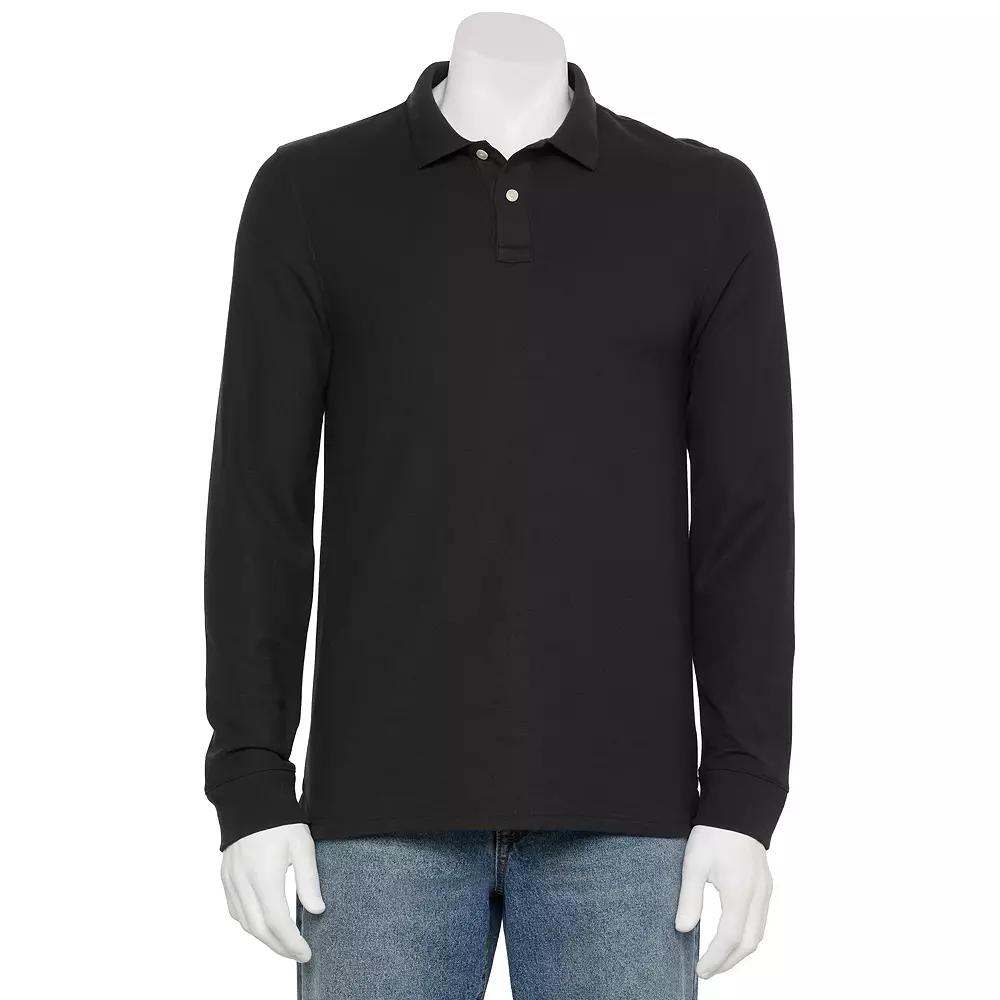 Men's Sonoma Goods For Life® Adaptive Long Sleeve Pique Polo,  Product Image