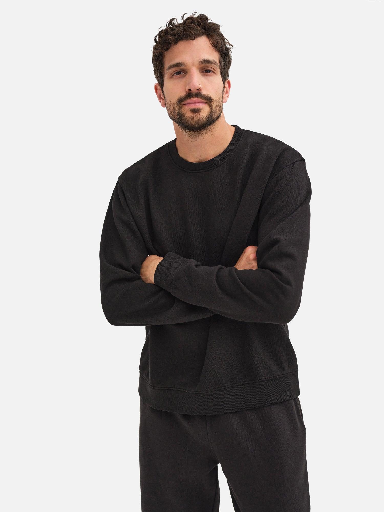 Men's Organic Fleece Crew Neck Sweatshirt Male Product Image