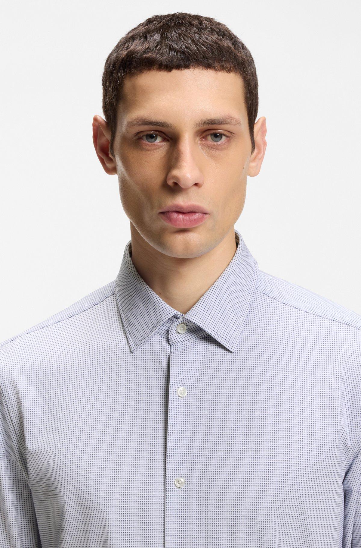 Slim-fit shirt in Italian performance-stretch jersey Product Image