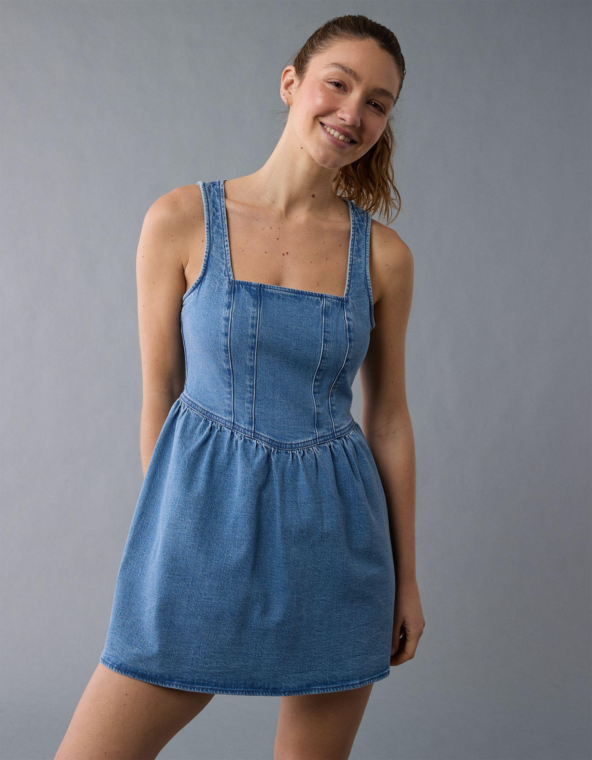 AE Denim Corset Mini Dress Product Image
