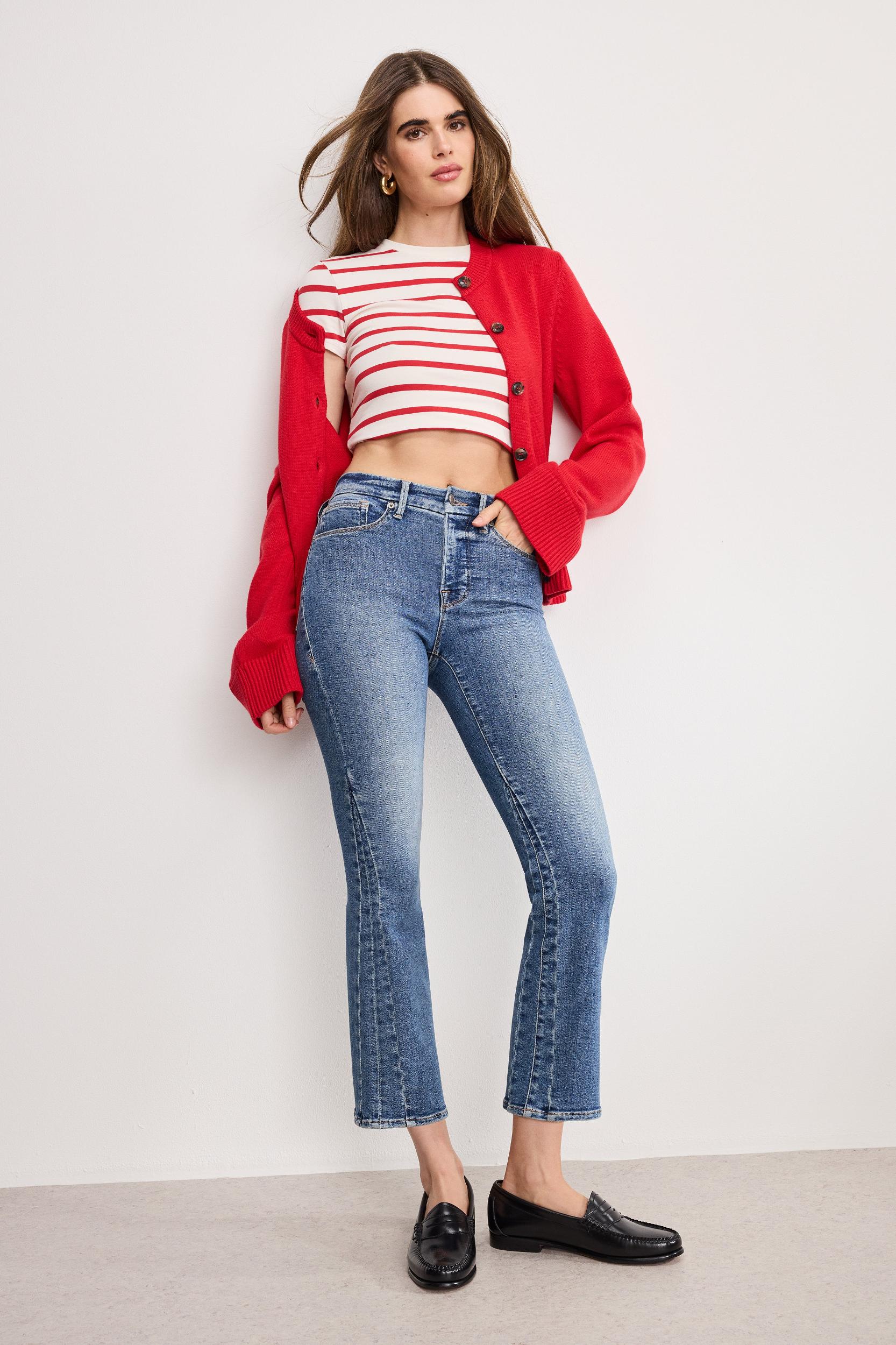 GOOD LEGS CROPPED MINI BOOT JEANS | INDIGO917 Product Image
