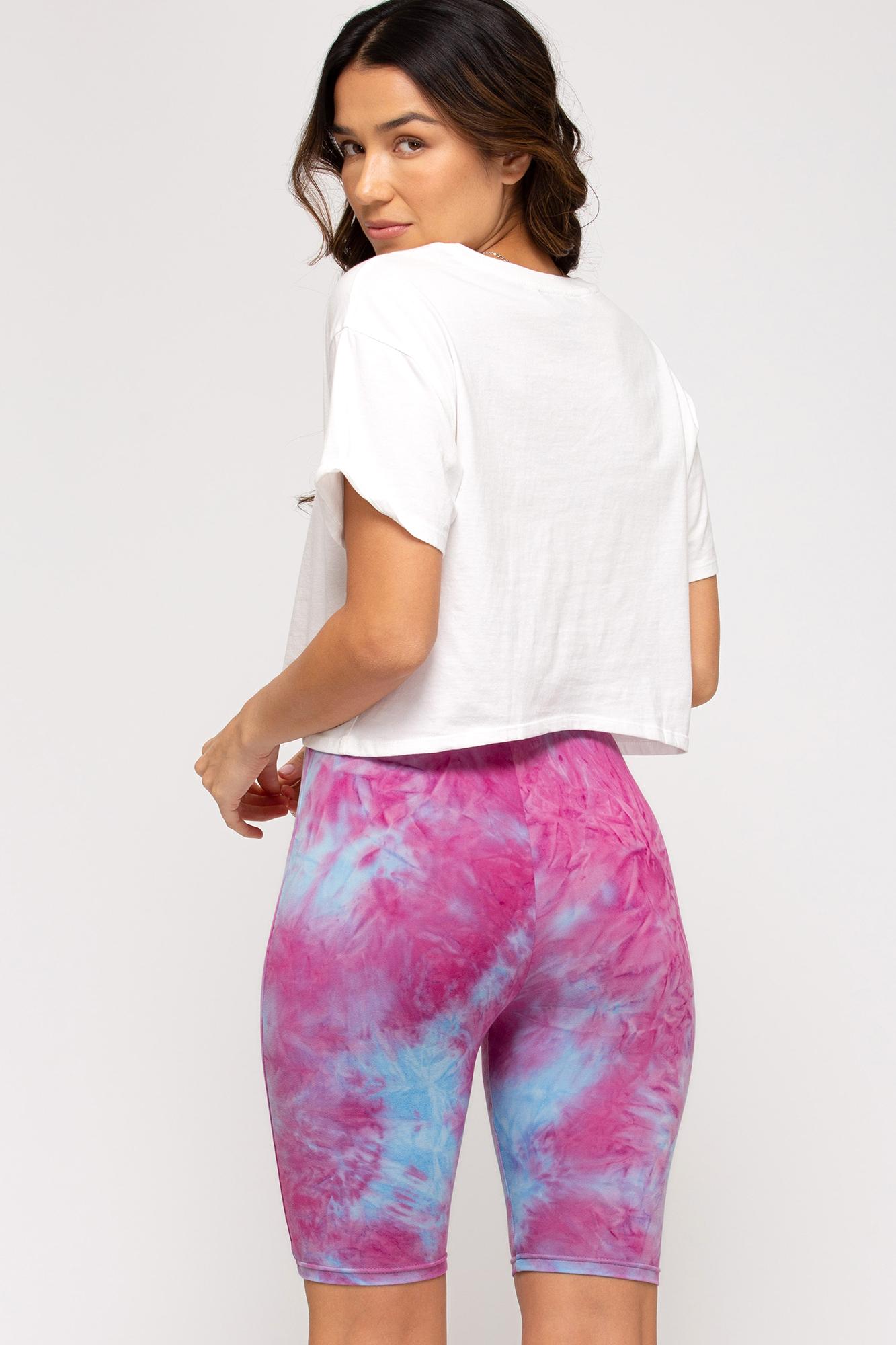 Tie Dyed Knit Biker Shorts Product Image