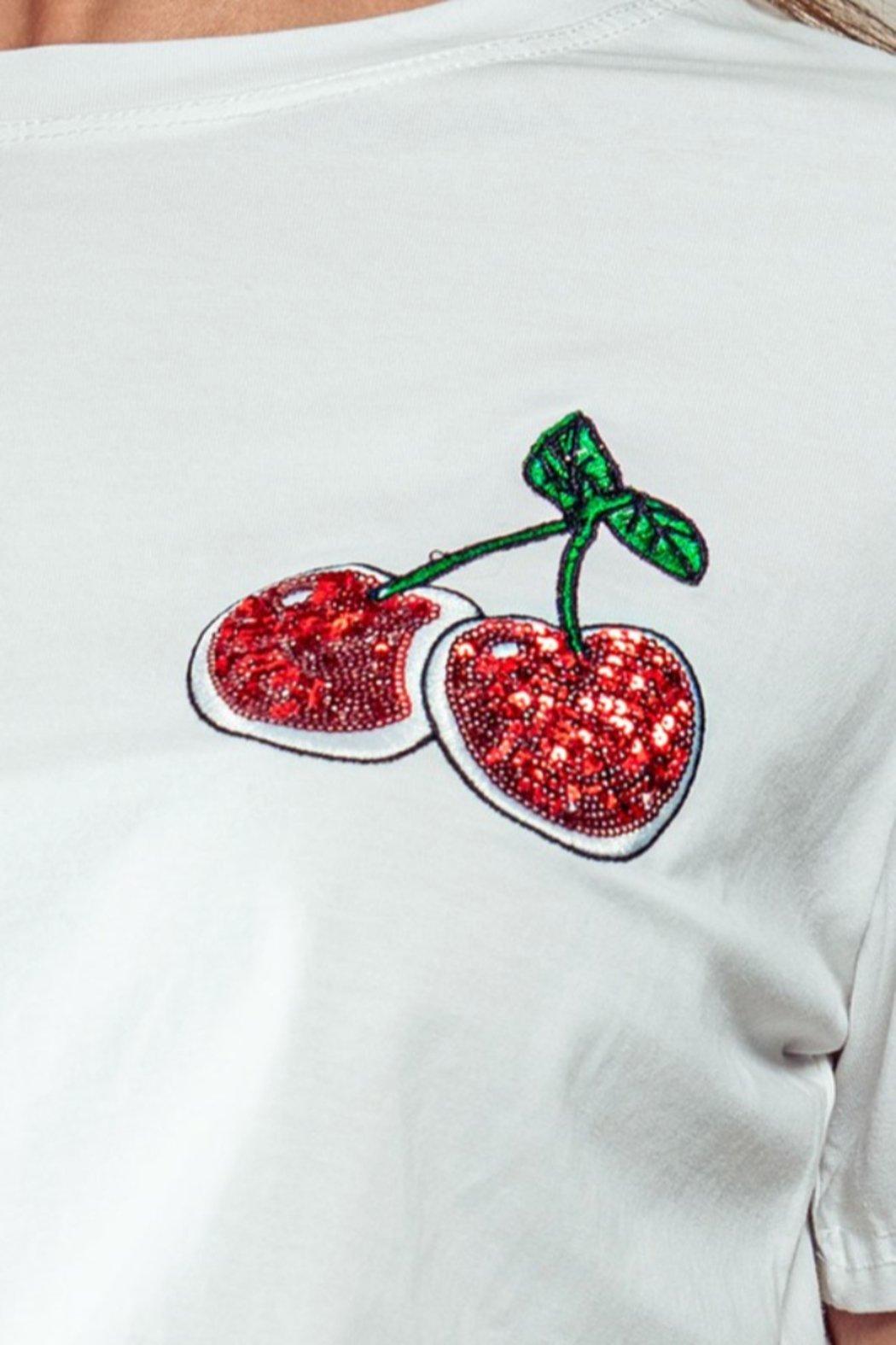 Cherry Sequin Graphic Tee Product Image