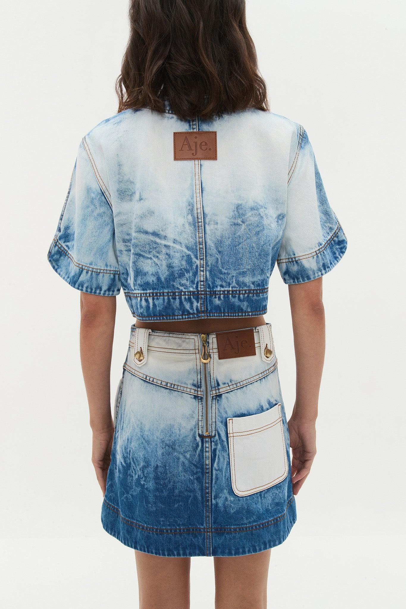 Tides Denim Cropped Top-BLEACH WASH / 4 Product Image