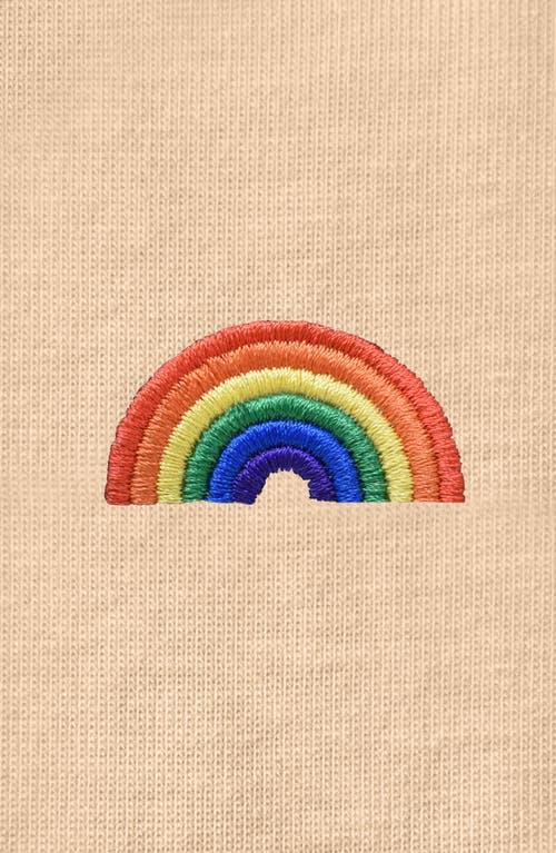 Dalix Womens Rainbow Jersey Relaxed Tee in Sand at Nordstrom, Size X-Large Product Image