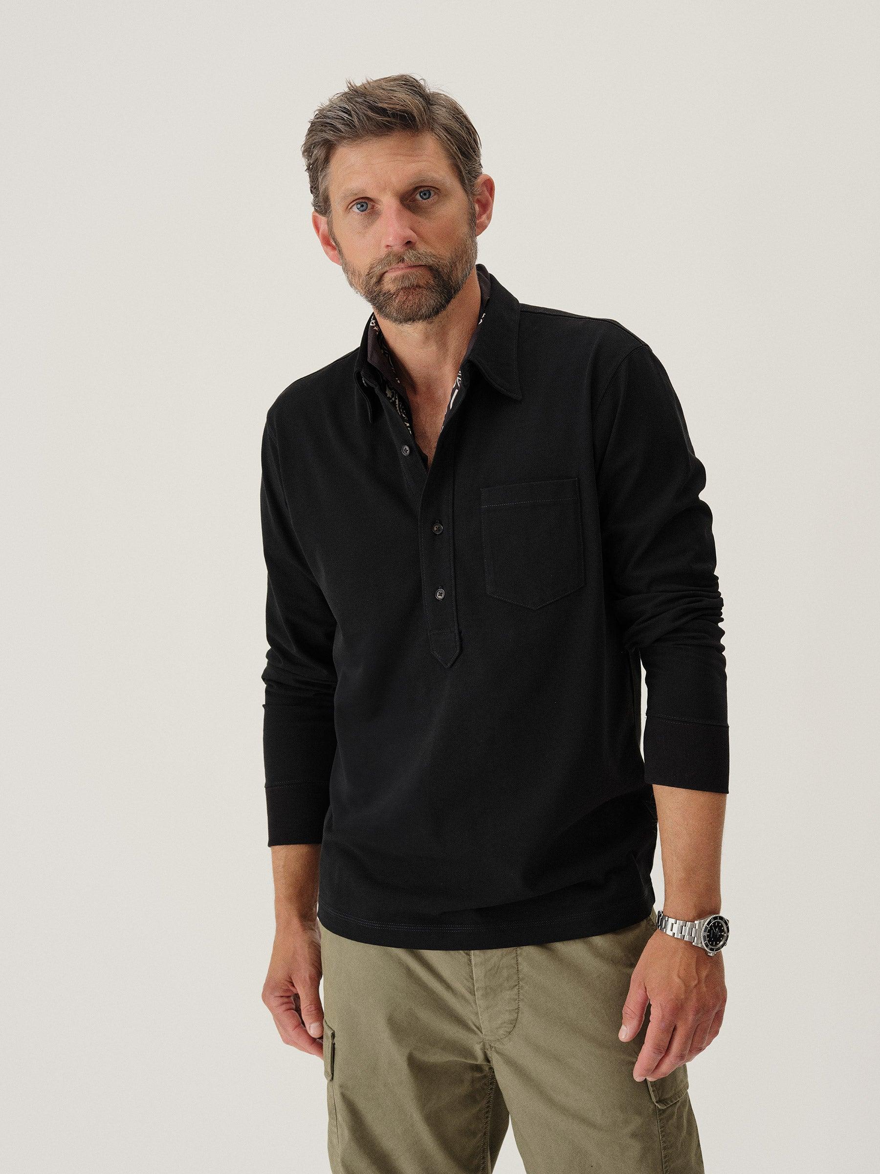 Black Coolhand Cotton Popover Product Image