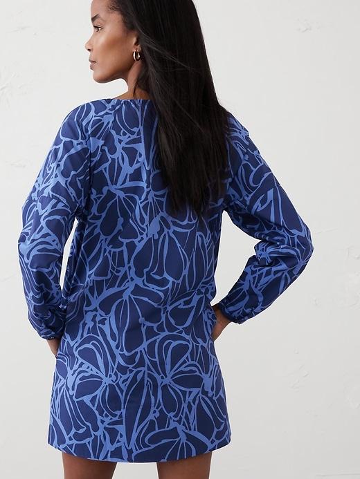 Tie-Neck Poplin Mini Dress Product Image