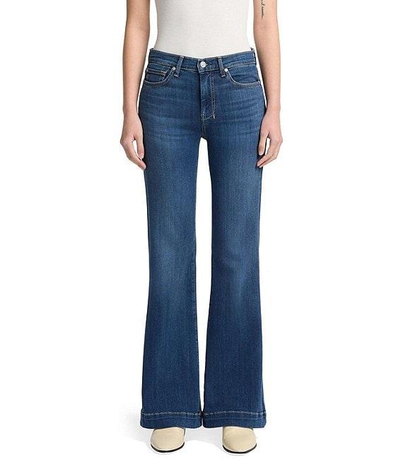 7 For All Mankind Dojo Tailorless Mid Rise Flared Leg Denim Jeans Product Image