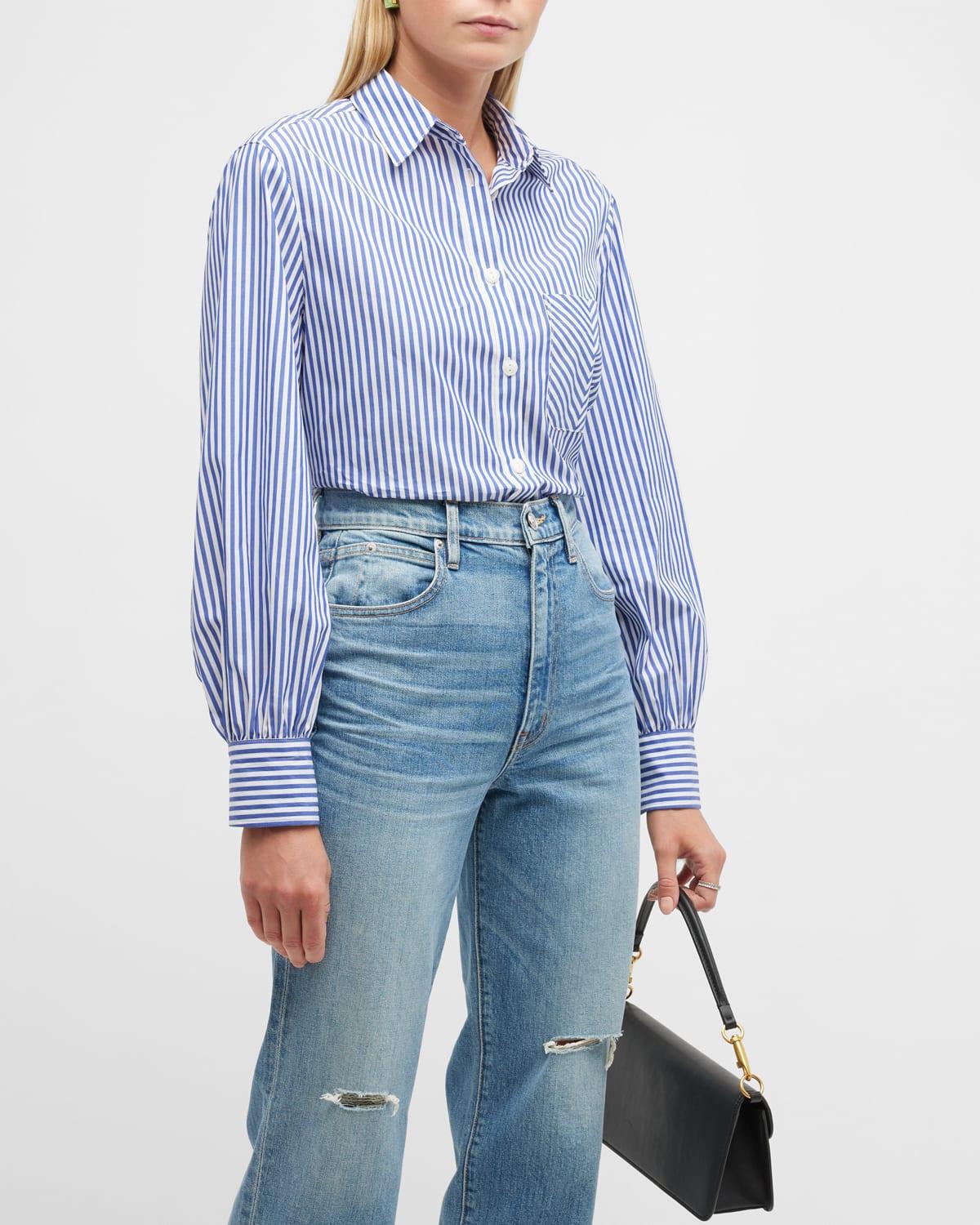 Womens Maxine Cotton Poplin Striped Shirt Product Image