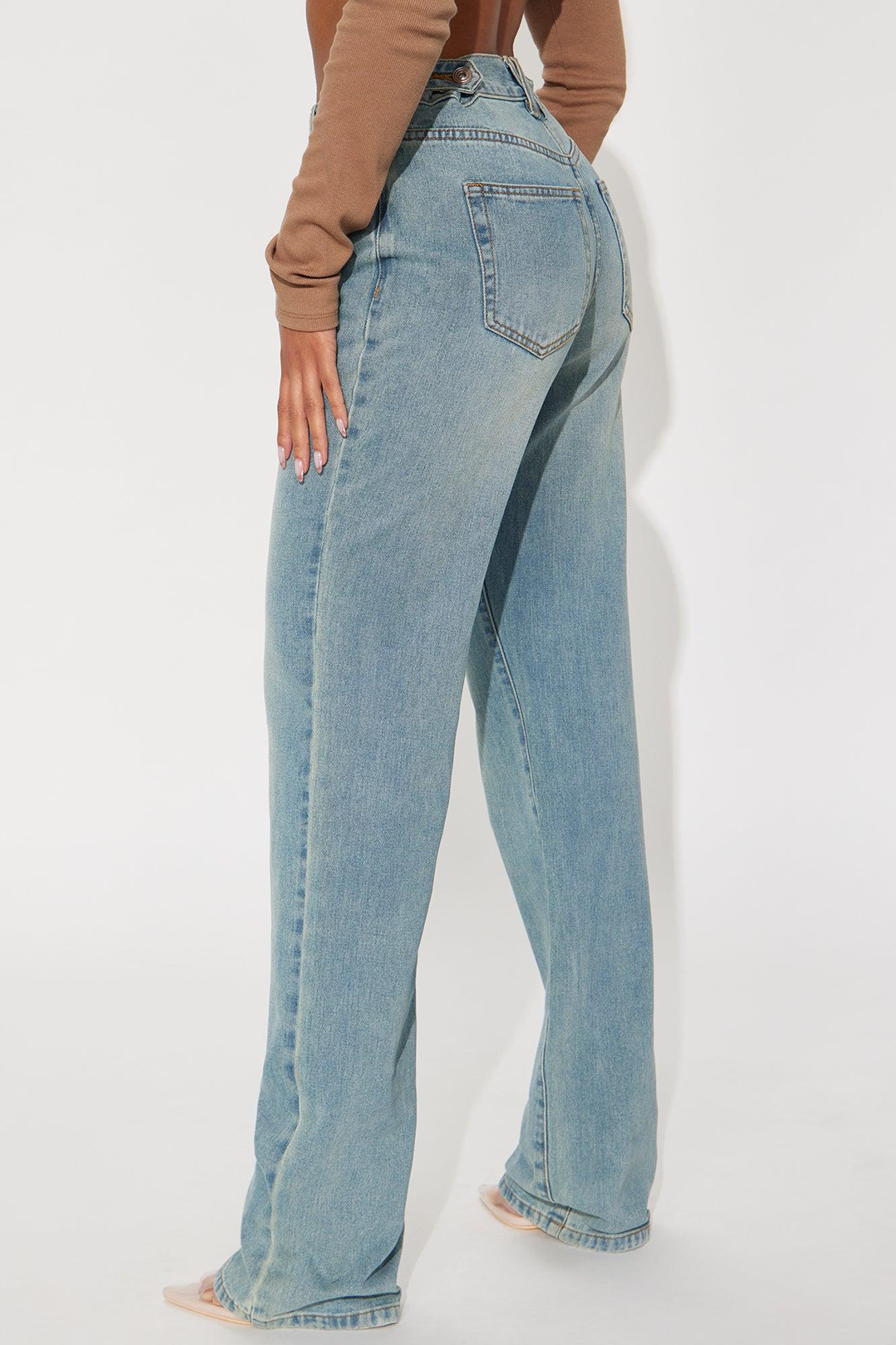 Tall Dani Drop Waist Straight Leg Jeans - Medium Wash Product Image