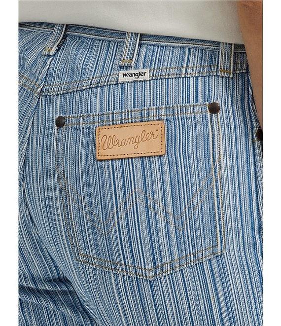 Wrangler Sunset Denim Pinstripe Mid Rise Straight Leg Jeans Product Image