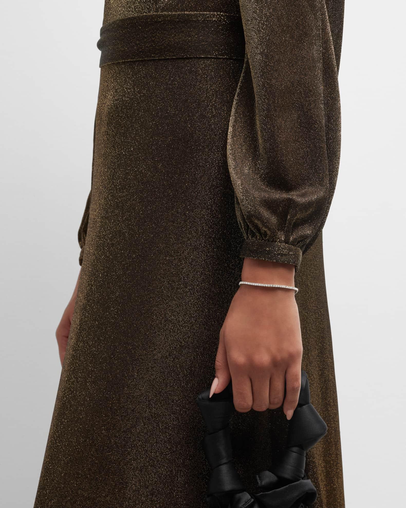 18K White Gold Round Lab Grown Diamond Bracelet, 7"L Product Image