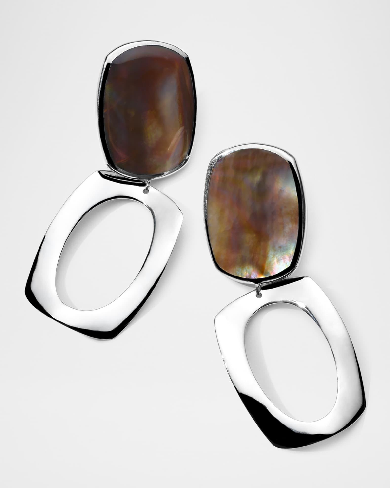 Rock Candy Sterling Silver Long Oval and Large Frame Post Earrings Product Image