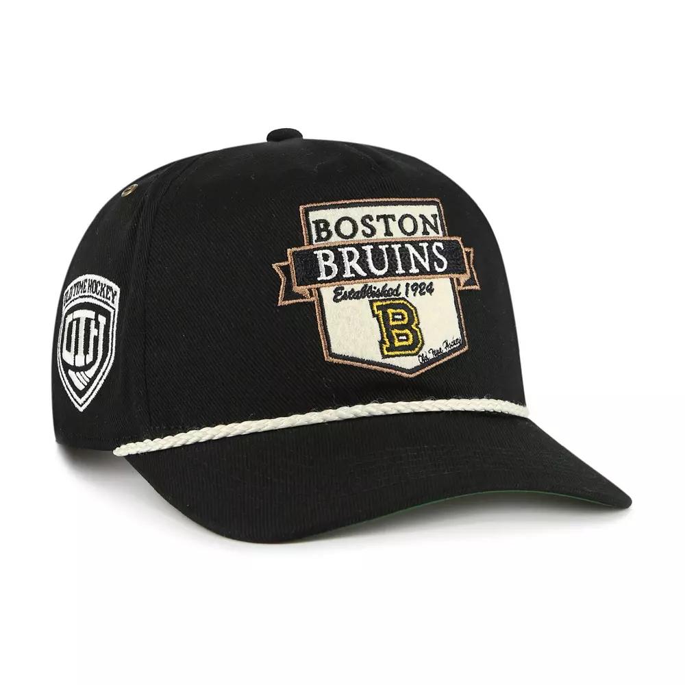 Men's '47 Black Boston Bruins Old Time Hockey Rafter Sure Shot Hitch Adjustable Hat Product Image