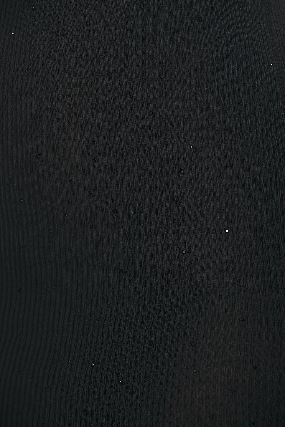 Crystal Hotfix Waffle Crew Neck Long Sleeve Top Product Image