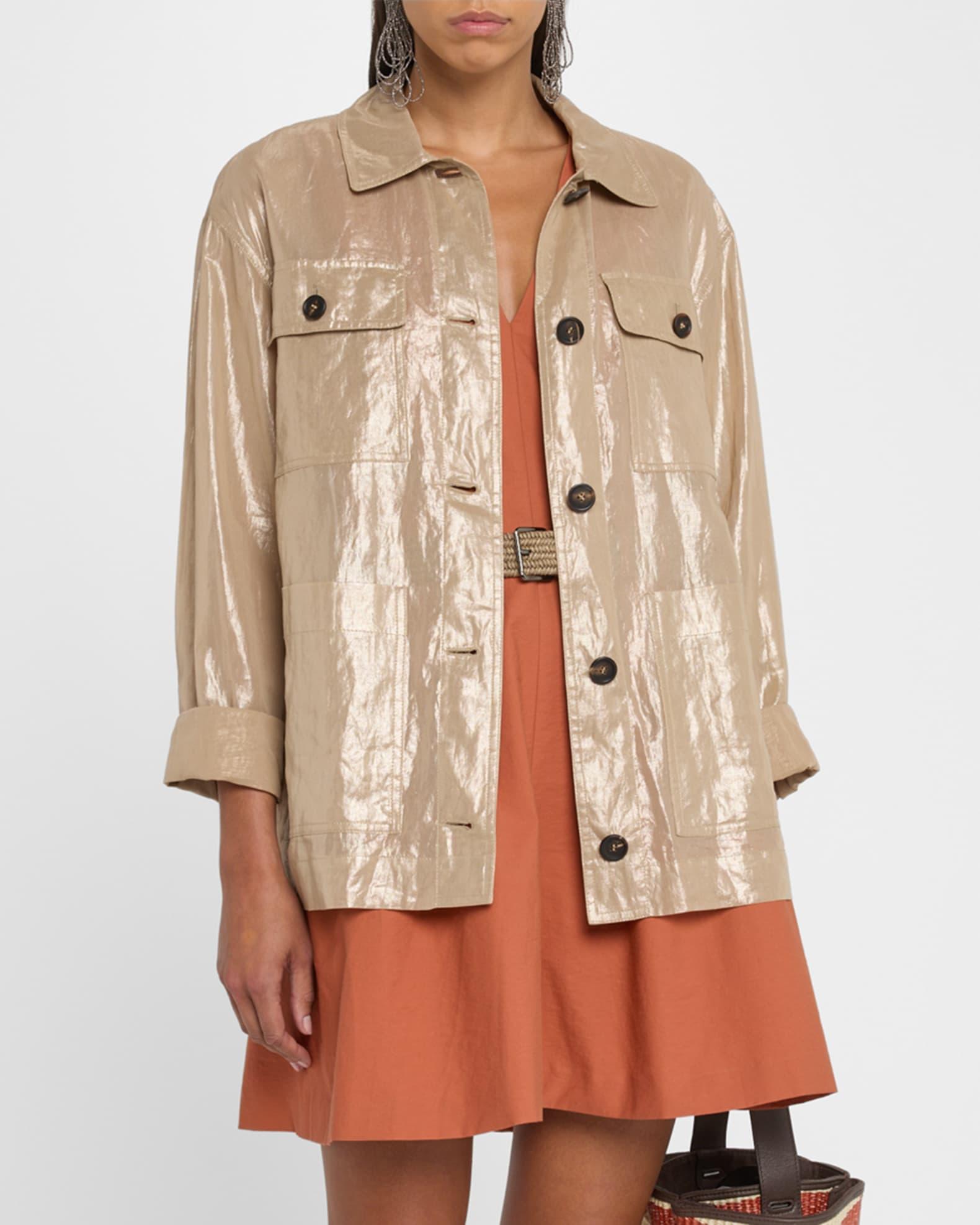 Metallic Cotton Gauze Shirt Jacket Product Image