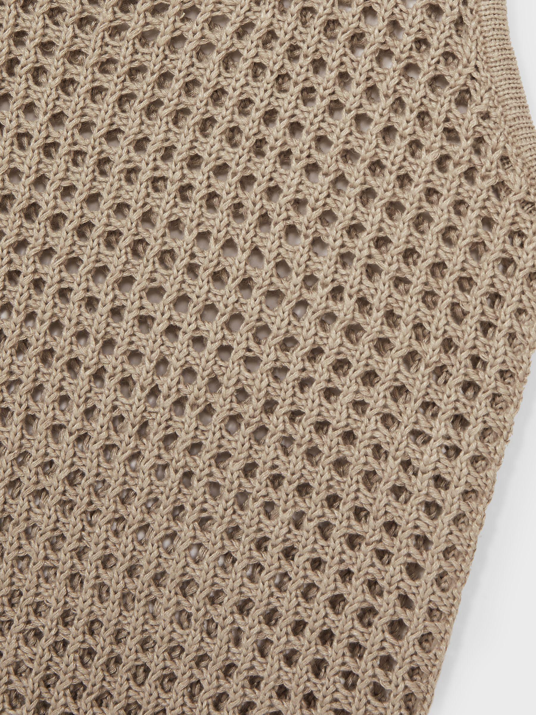 Linen Open Knit Vest in Stone Product Image