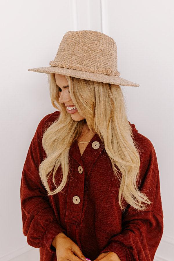 Fall Dreaming Chenille Woven Fedora in Iced Latte Product Image