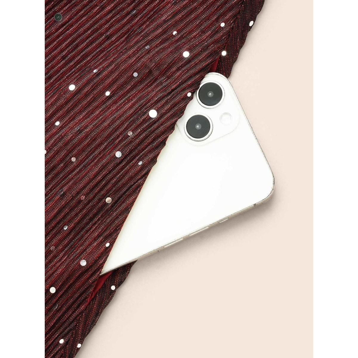 Plus Size Stretchy Gold Foil Surplice Neckline Midi Dress Burgundy Women Cocktail Texture Party Curvy Bloomchic 30/6X Product Image