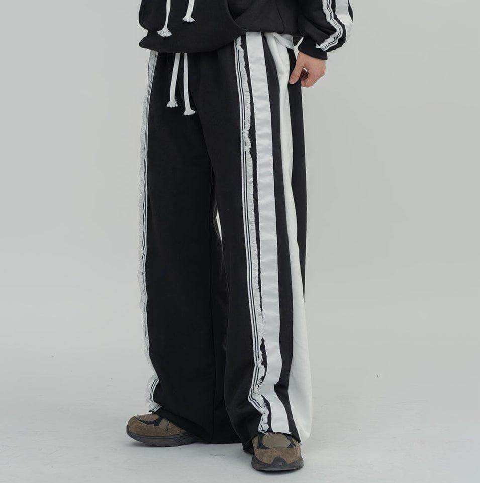 RT No. 12450 TASSEL STRIPED PULLOVER HOODIE & STRAIGHT SWEATPANTS Product Image