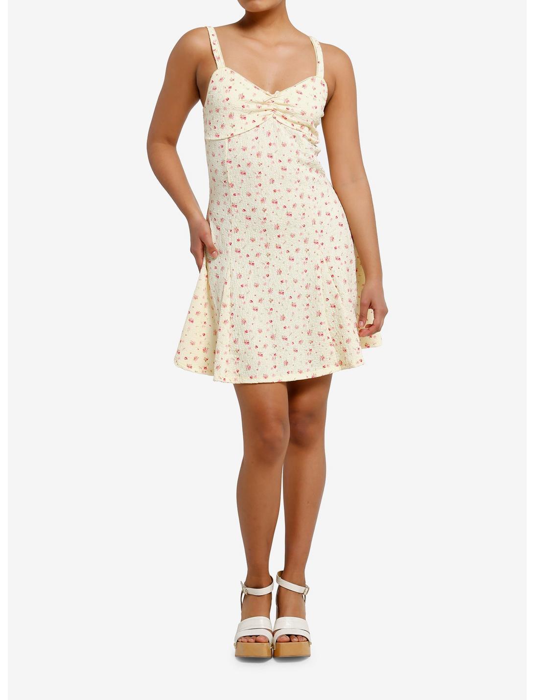 Pink & Yellow Ditsy Floral Sweetheart Dress Product Image