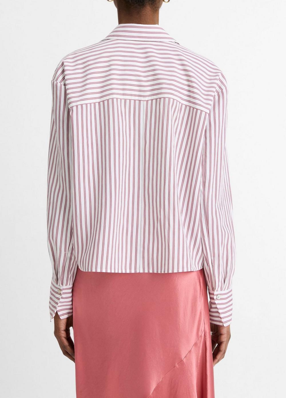 Till Stripe Cropped Button-Front Shirt Product Image
