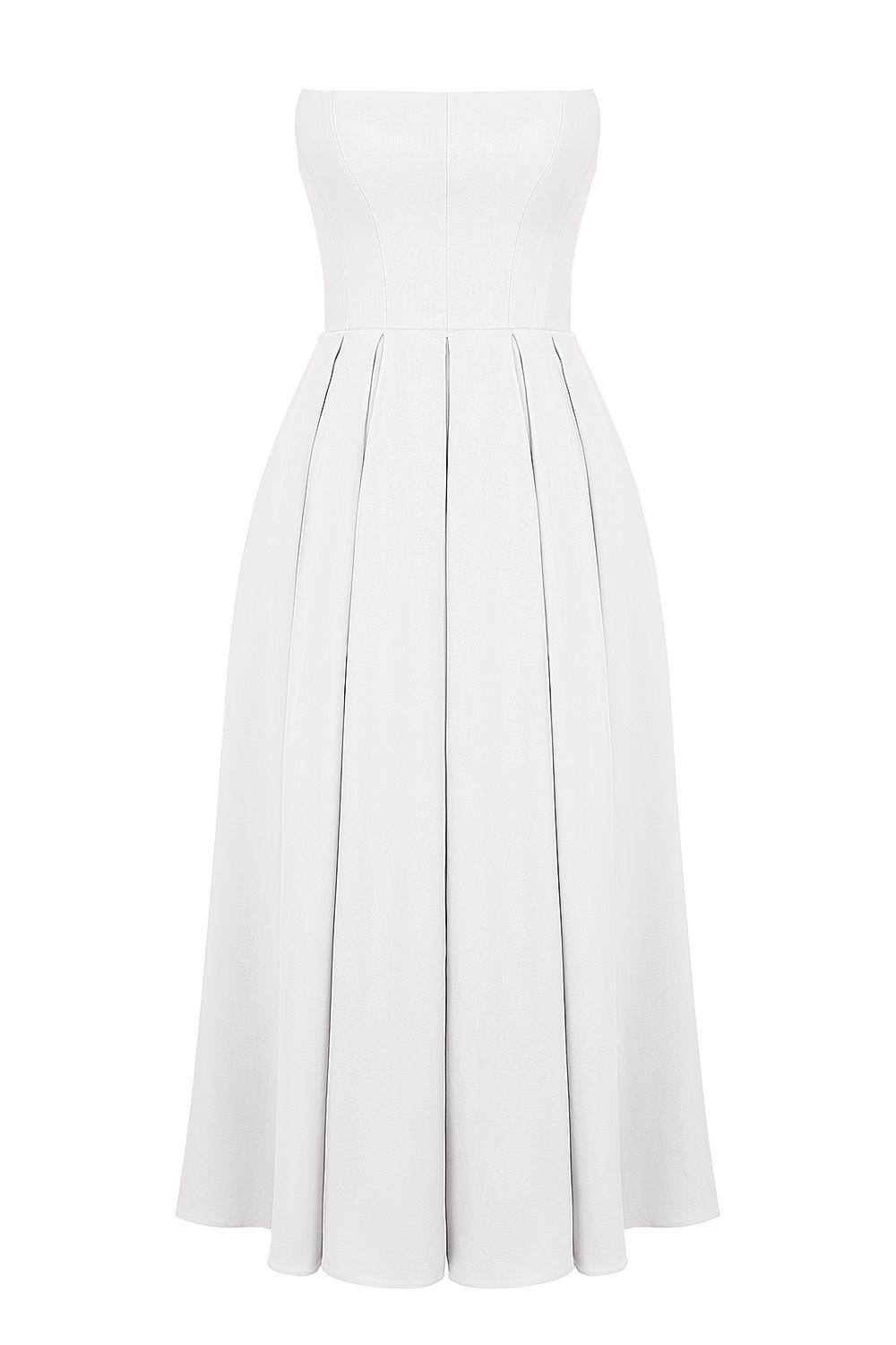Audrey  white strapless midi sundress Product Image