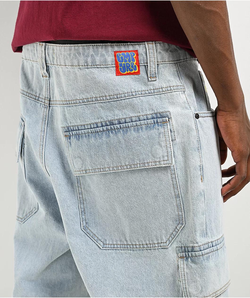 Empyre Dirty Wash Blue Ultra Loose Skate Jeans Product Image