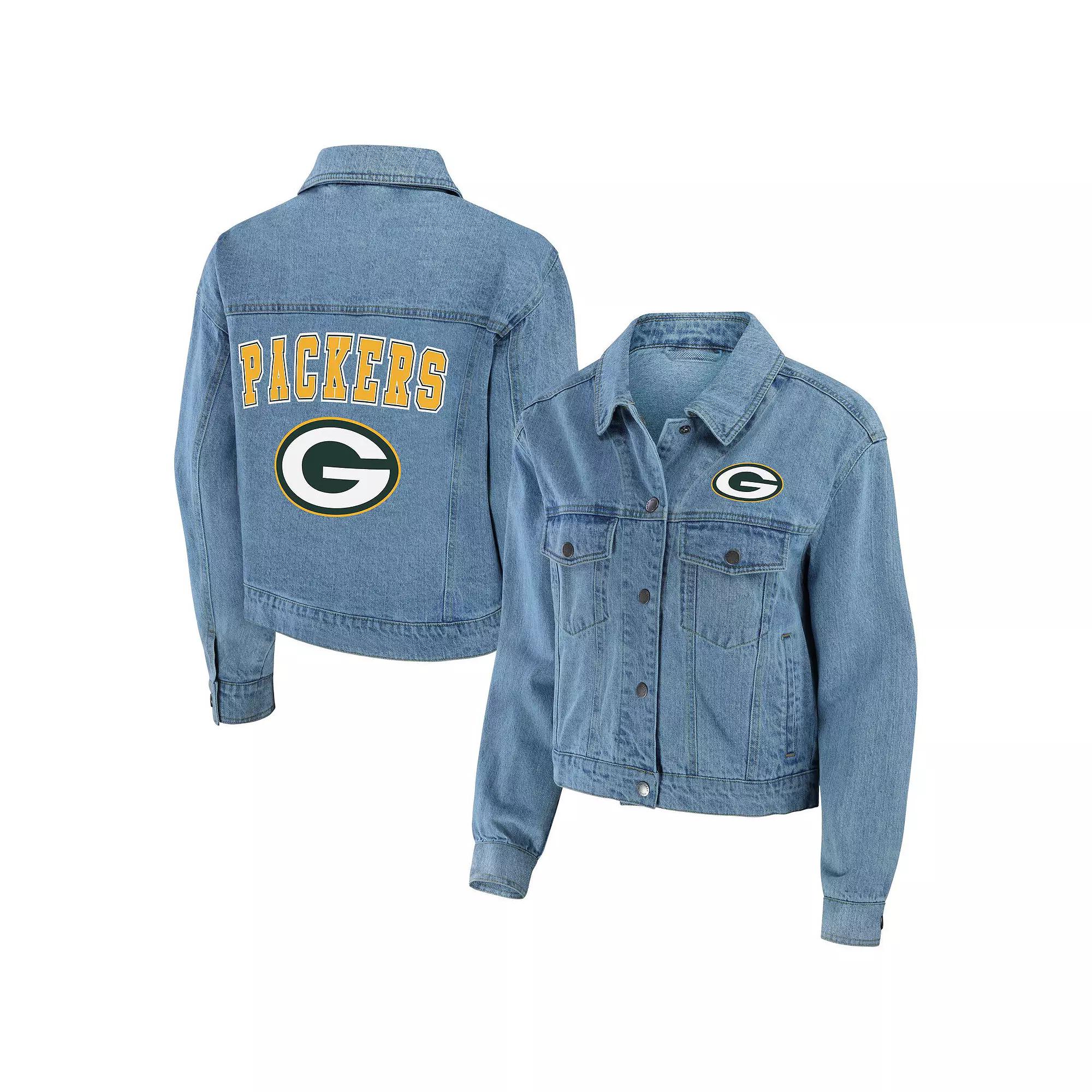 Women's WEAR by Erin Andrews Green Bay Packers Full-Snap Denim Jacket,  Product Image