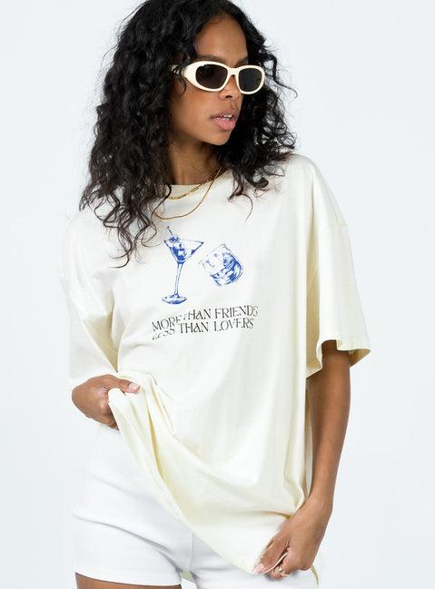 More Than Friends Oversized Tee Off White Product Image