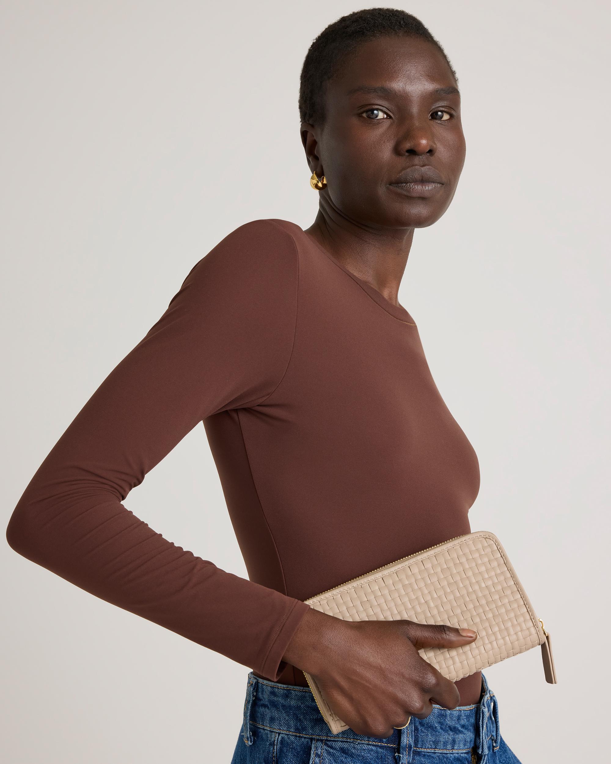 Quince | Women's Italian Leather Handwoven Continental Wallet Product Image