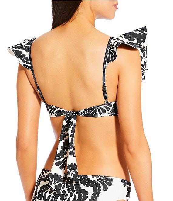 Antonio Melani Talavera Bonded Ruffle V-Neck Bralette Swim Top Product Image