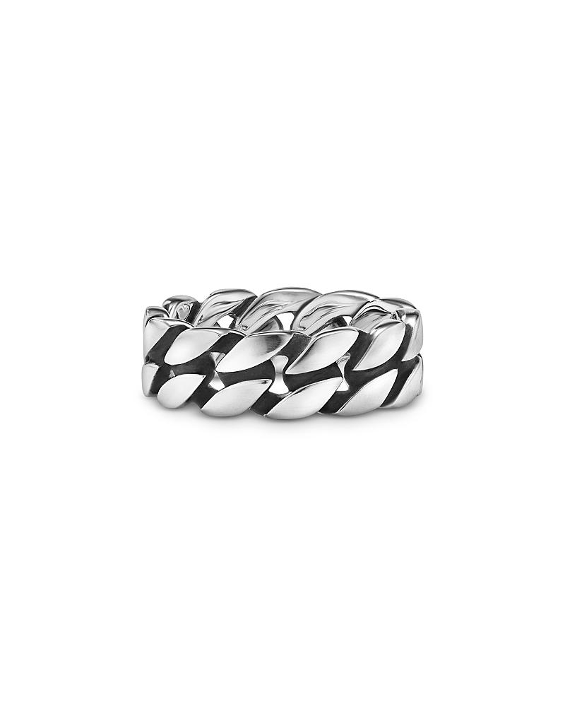 Mens Curb Chain Band Ring in Sterling Silver, 8MM Product Image