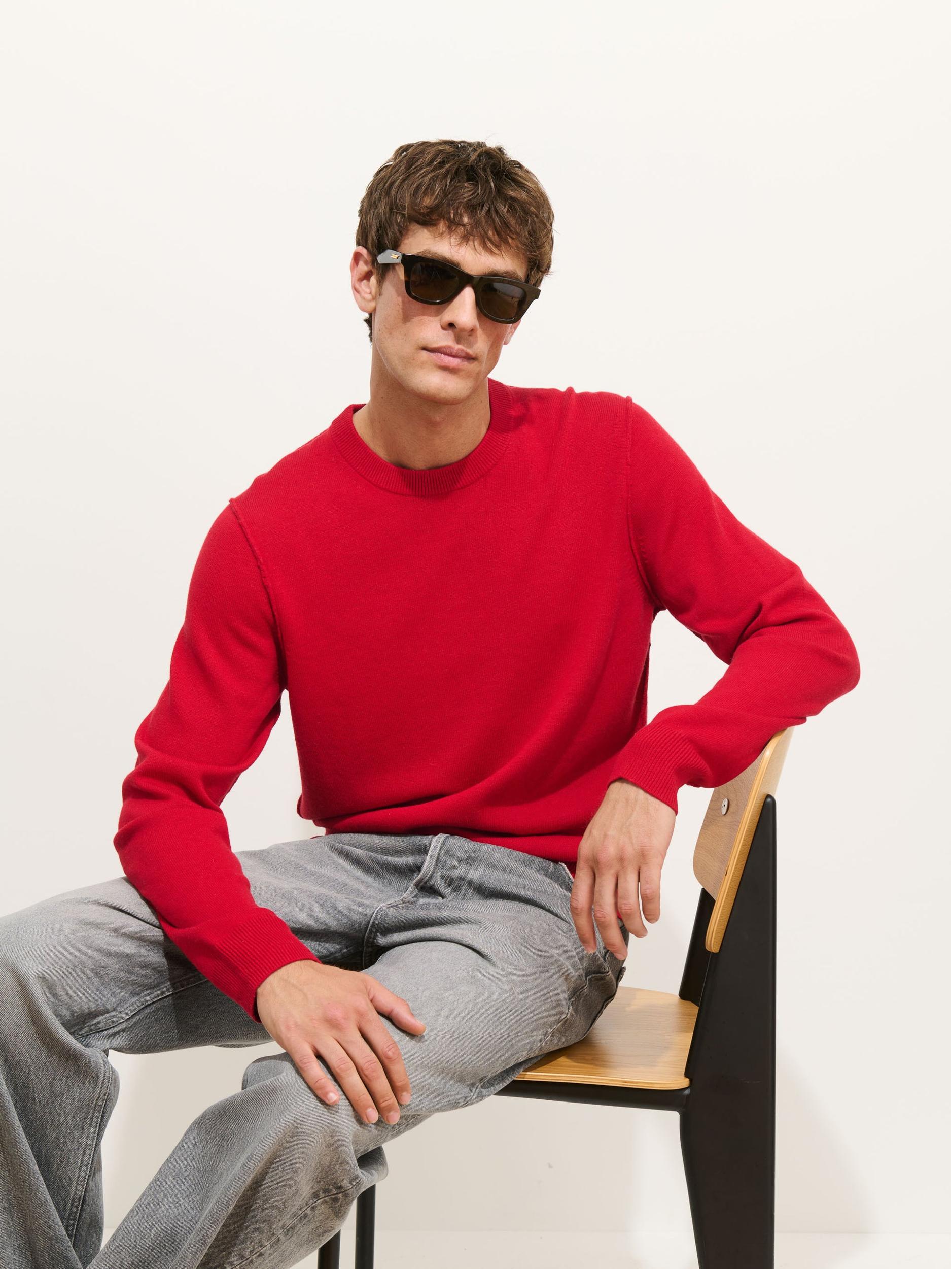 Reverse Seam Crew In Wool Cotton Product Image