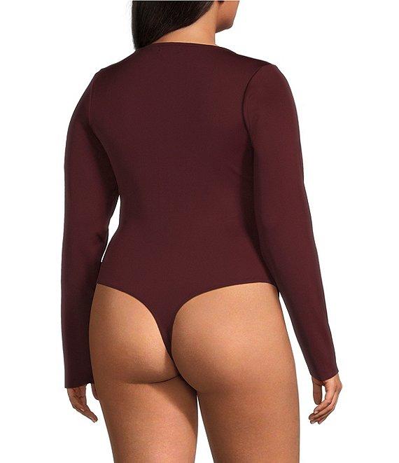 Good American Plus Size Sculpting Scoop Neck Long Sleeve Bodysuit Product Image