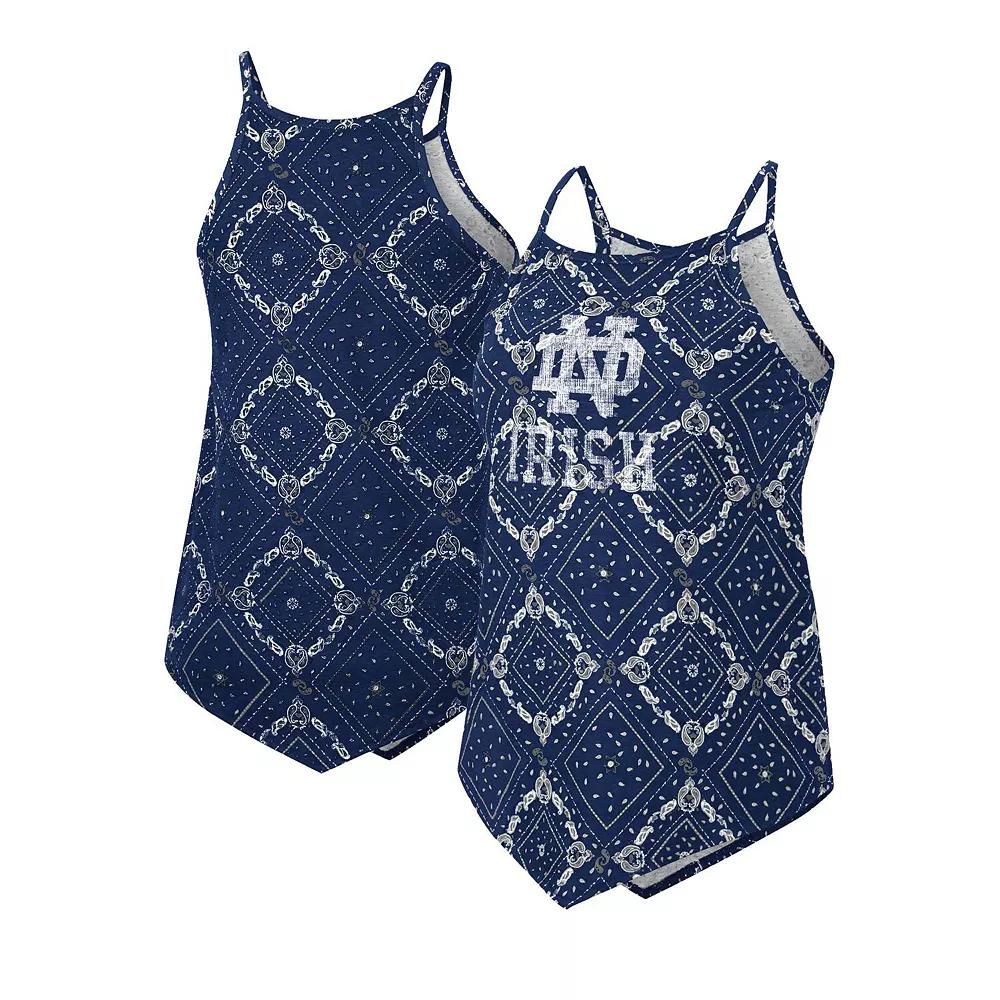Women's Colosseum x Wrangler Navy Notre Dame Fighting Irish Bandana Tank Top,  Product Image
