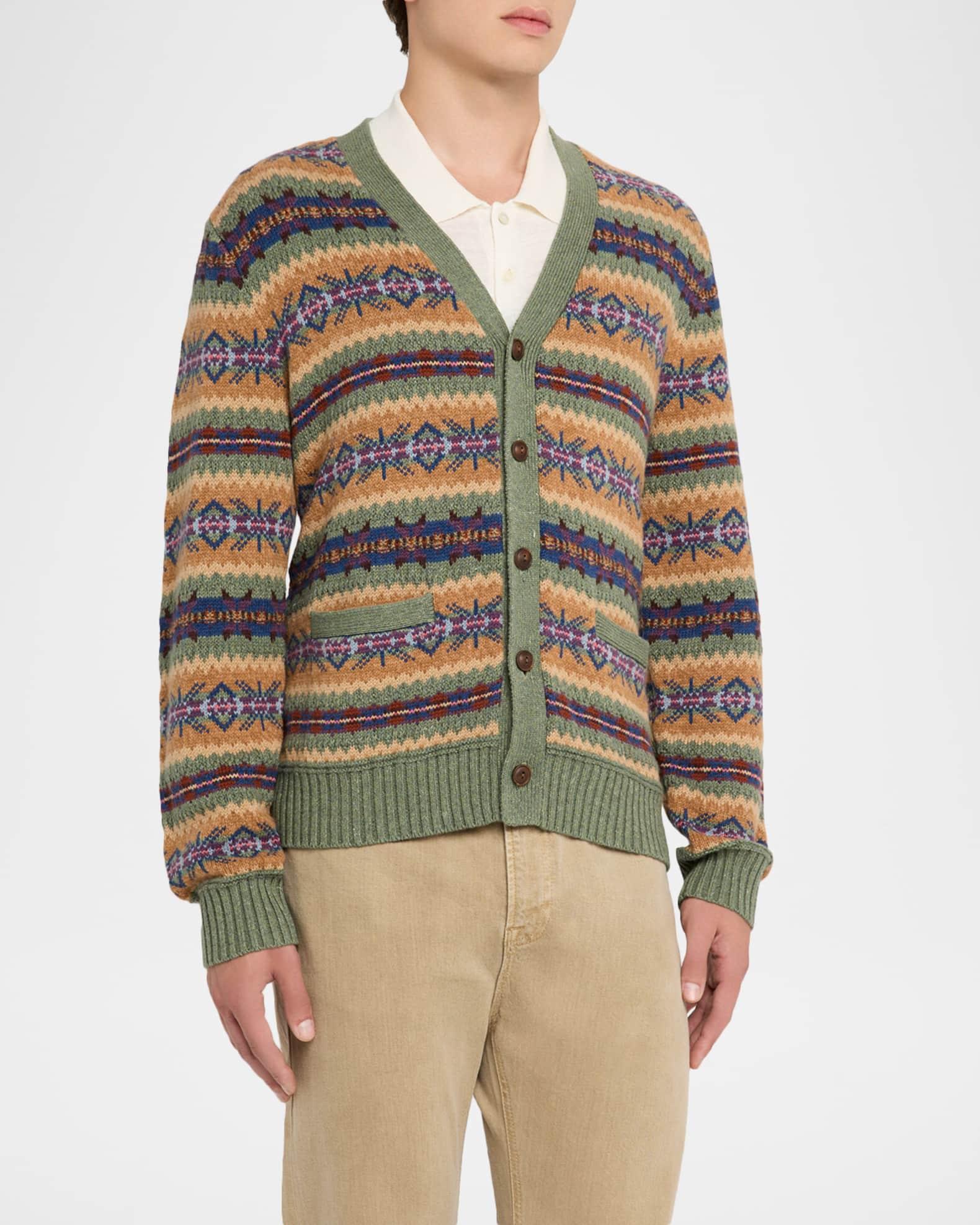 Men's Fair Isle Cotton-Blend Cardigan Product Image