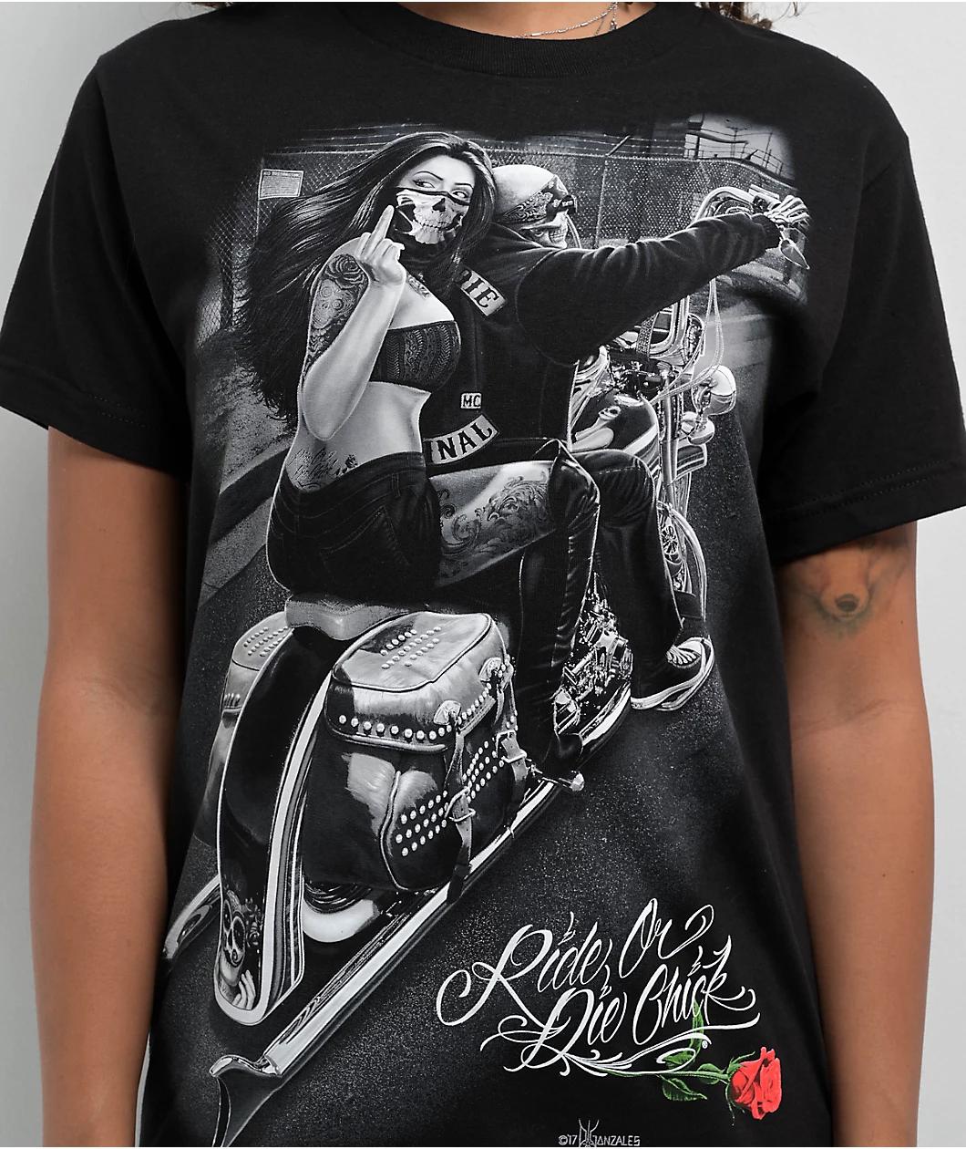 DGA Ride Or Die Chick Black T-Shirt Product Image