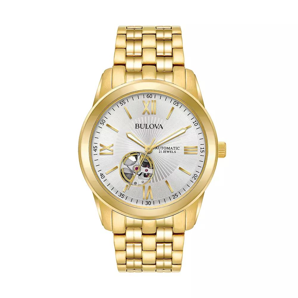 Bulova Men's Gold Tone Stainless Steel Automatic Watch - 97A130, Size: Large Product Image