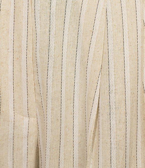 Lucy Paris Leland Pinstripe Wide Leg Fit & Flare Pleated Pants Product Image