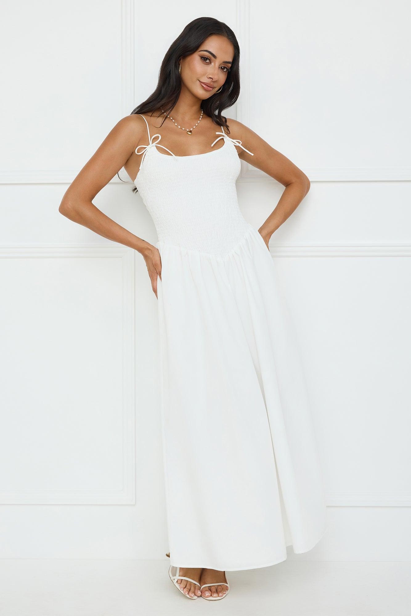 Pretty Willow Maxi Dress White Product Image