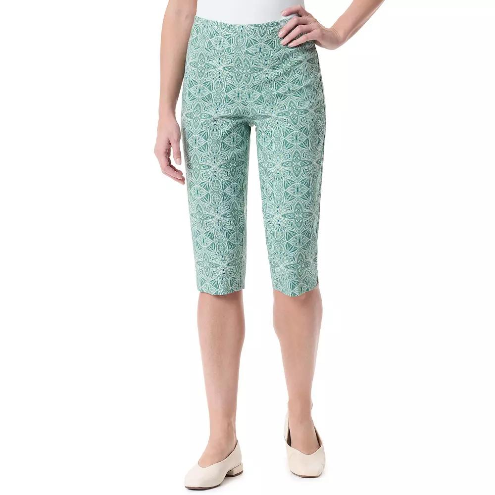 Womens Gloria Vanderbilt Pull On Capris Green Medallion Product Image