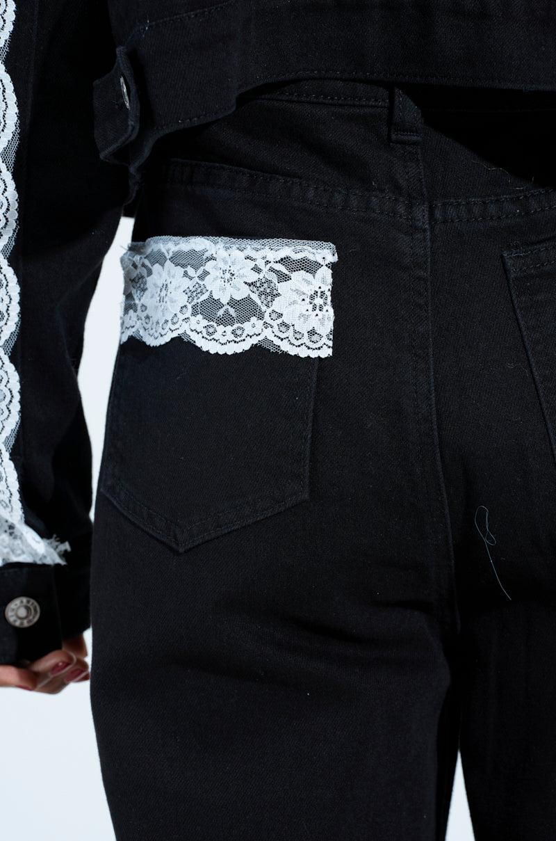 DYLAN LACE DETAIL DENIM JACKET Product Image