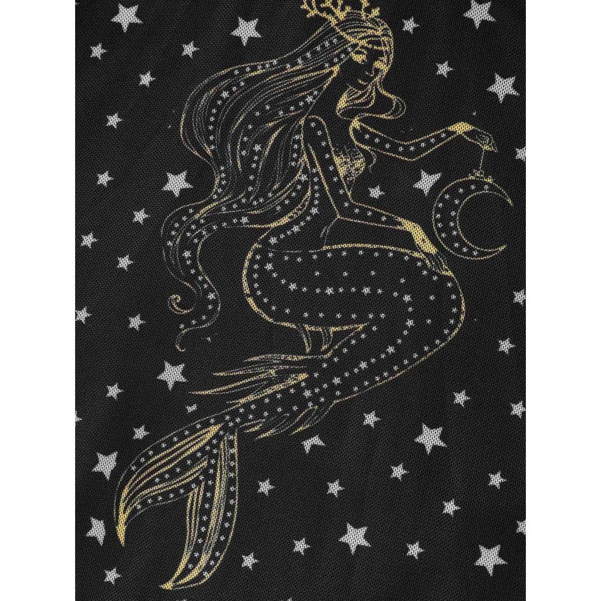 Plus Size Overlap Collar Moon & Star Patchwork Mwsh Swim Dress Women's Swimwear Black Beach Bodycon Overlap Collar High stretch Curve Swim Dresses BloomChic 30/6X Product Image