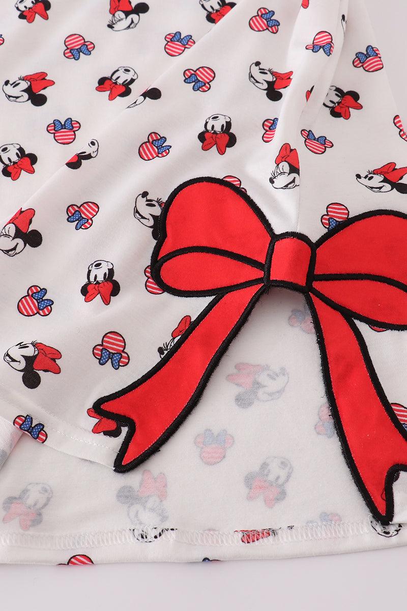 Bow applique print mom&me dress Product Image