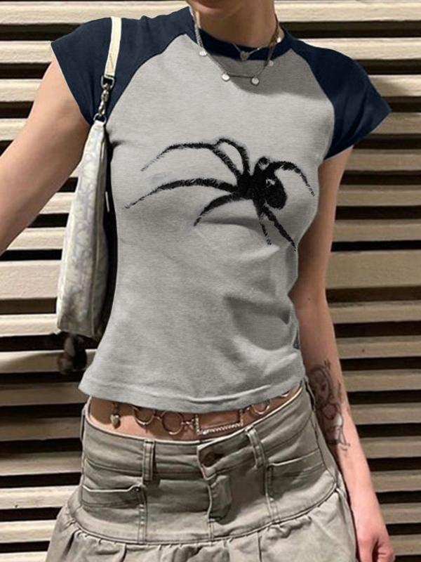 Street Spider Raglan Sleeve Cropped Top Product Image