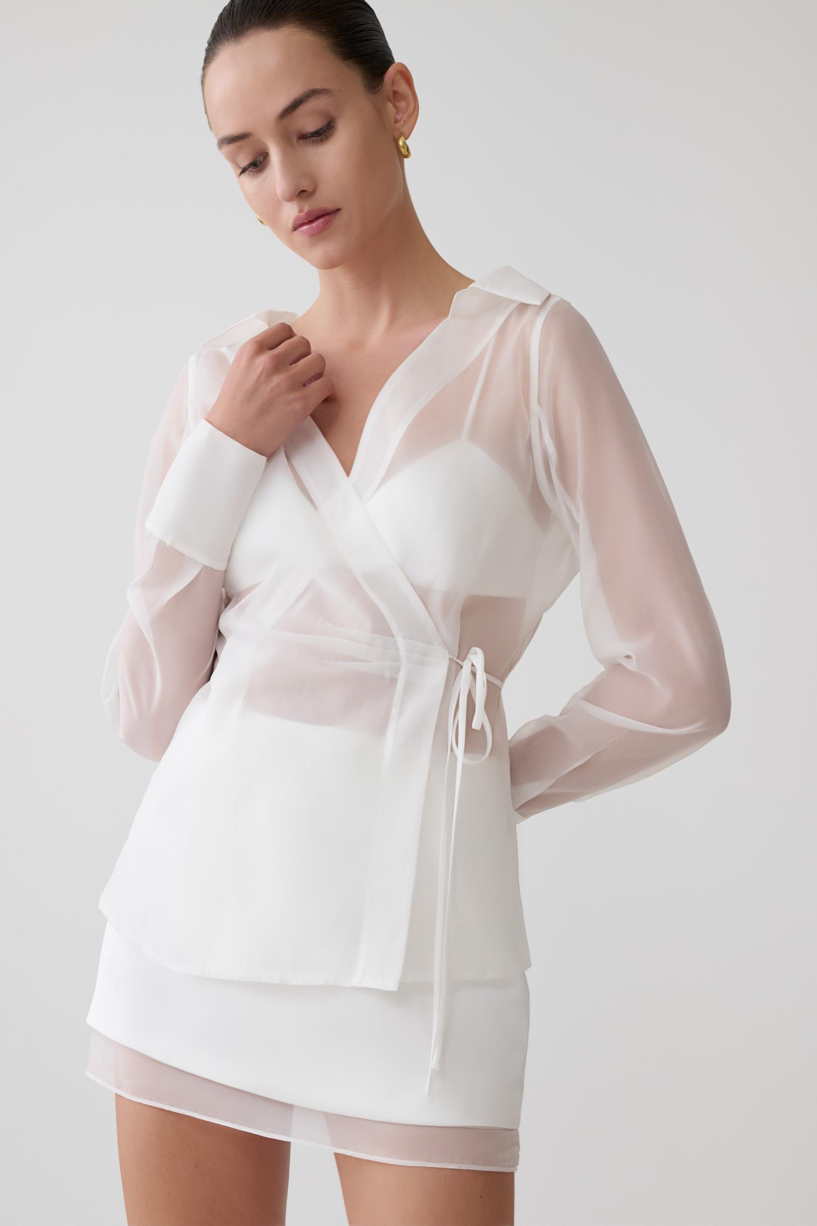 Frankie Satin Mini Skirt - White Product Image