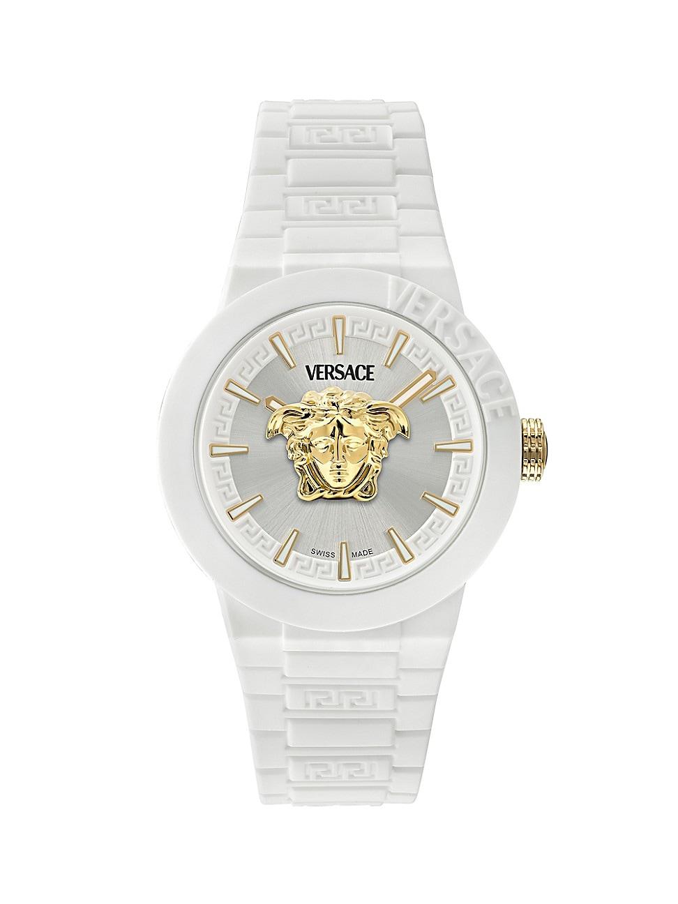 Mens V-Pop White Silicone Watch with Pouch, 43mm Product Image