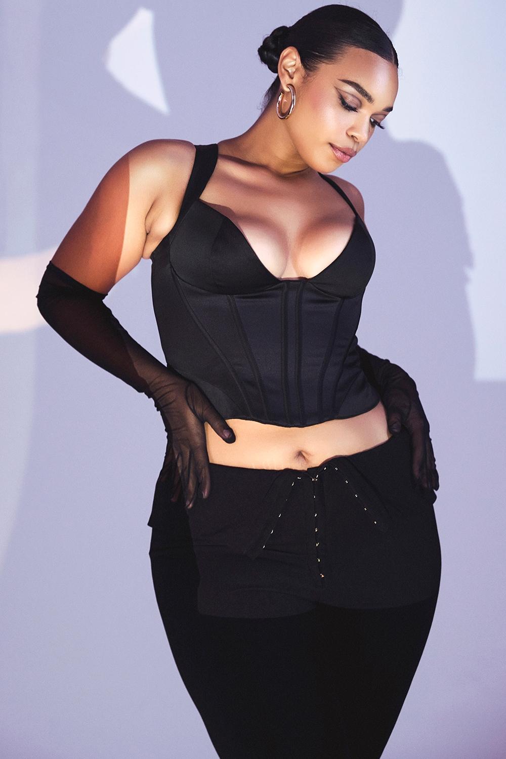 Ava  black fold front trousers - sale Product Image