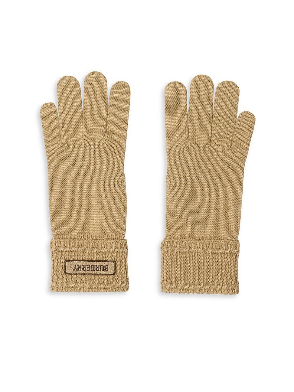 Men's Wool Knit Logo Gloves Product Image